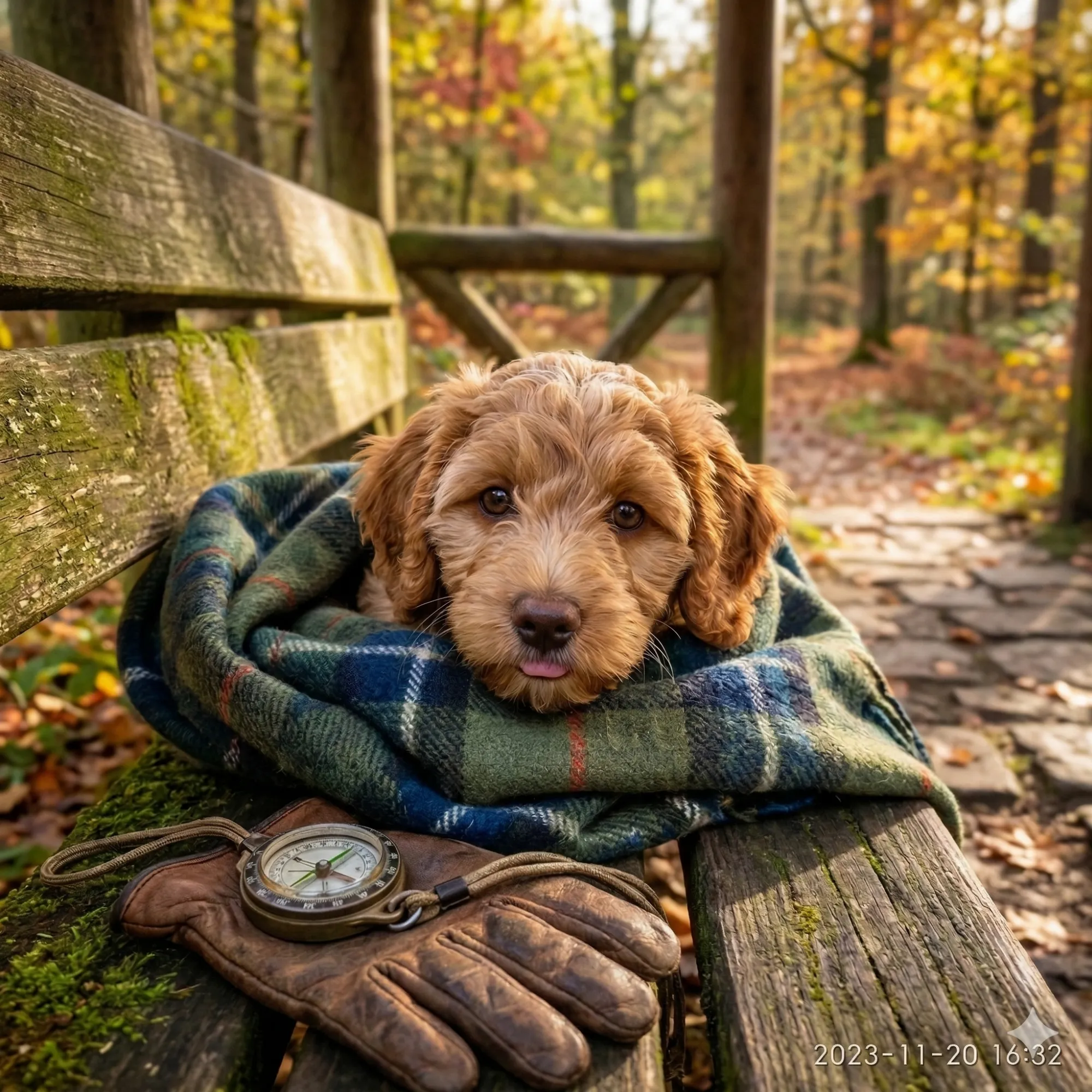 Cozy Autumn Puppy Adventure Cross Stitch Pattern